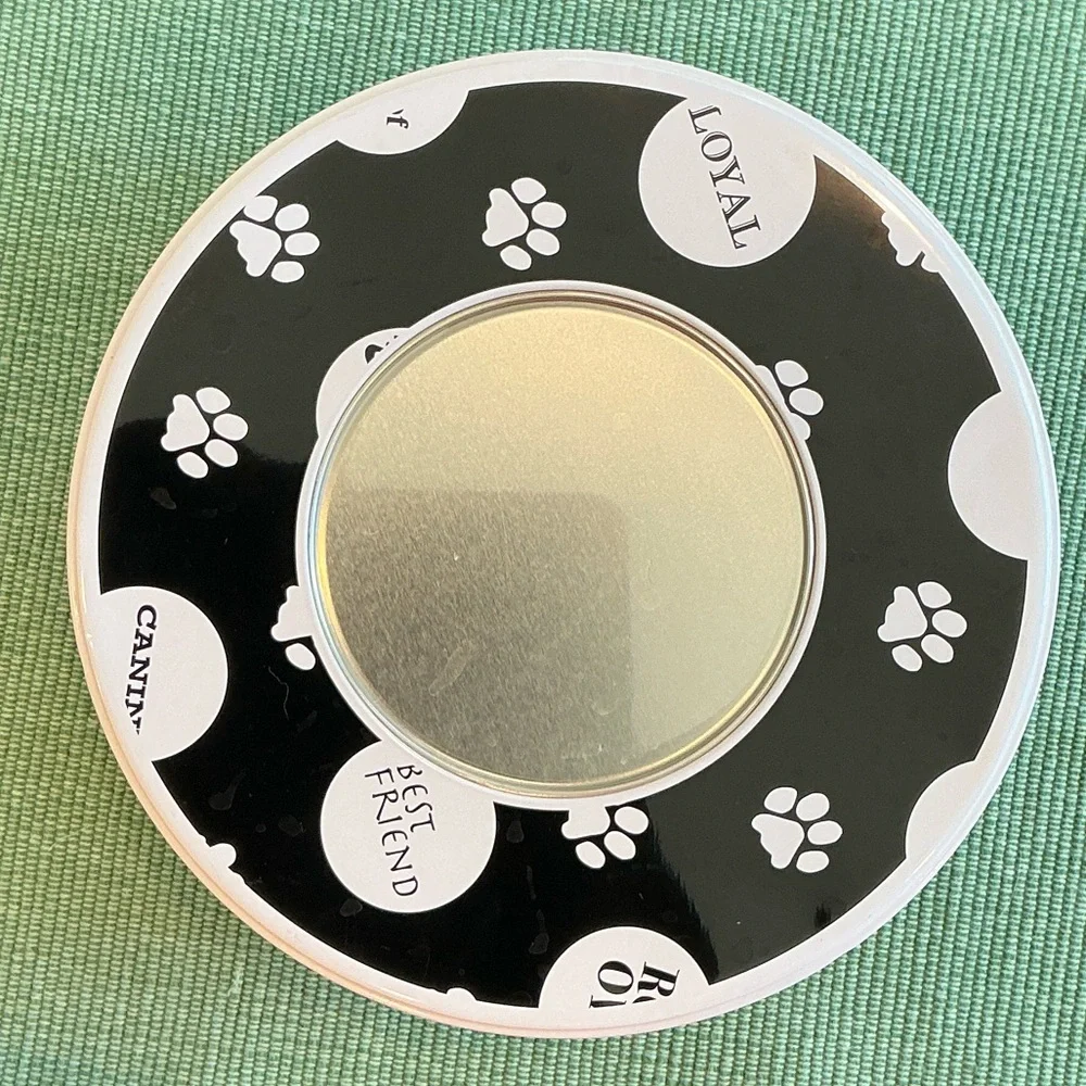 Black and White Dog Treat Tin